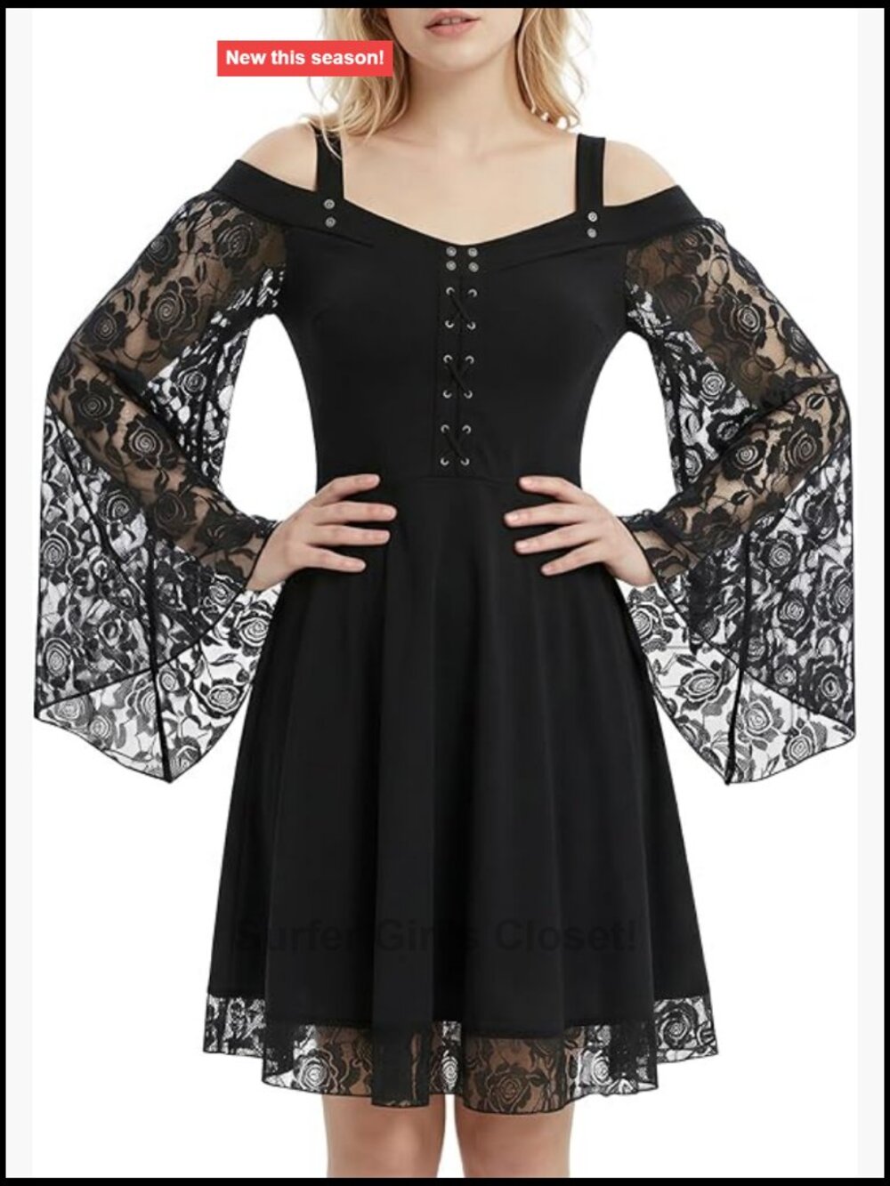 Off-Shoulder Lace Gothic Dress for Women Steampunk Medieval Costume